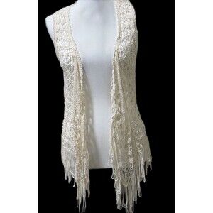 It’s our time crochet Boho vest with Fringe GUC S